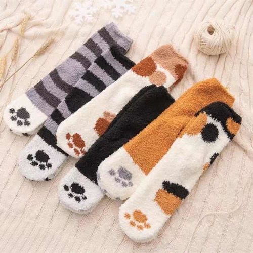 Calcetines Gatos Kawayi De Invierno Largo X12 Par