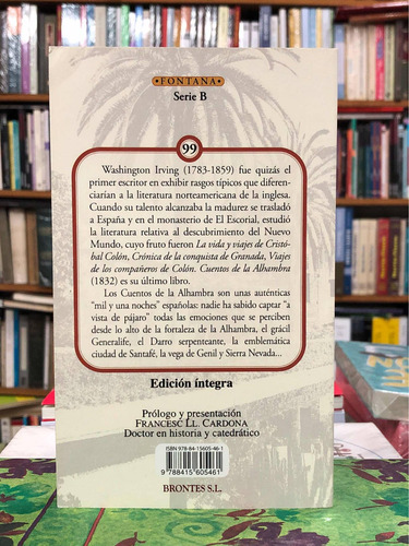 Imagen 2 de 2 de Cuentos De La Alhambra - Washington Irving - Fontana