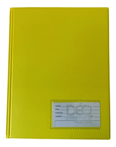 Pasta Catálogo Colorido Com 50 Envelopes E Visor 1/2 Oficio Cor Amarelo