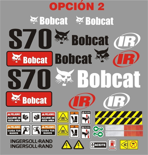 Calcomanías Para Minicargador Bobcat S70 Opción 2