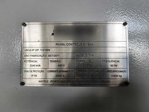 Grupo Gerador Stemac 2040kva Weg, Motor Mitsubishi Com Qta (Usado)