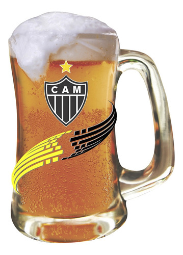 Caneca Vidro Atlético Mineiro 355ml Premium Galo Oficial