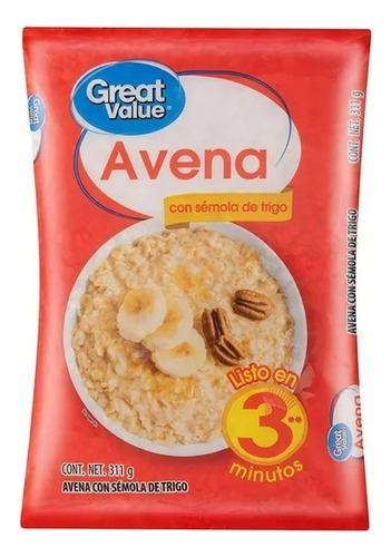 Avena Con Sémola De Trigo Instantánea Great Value 311g