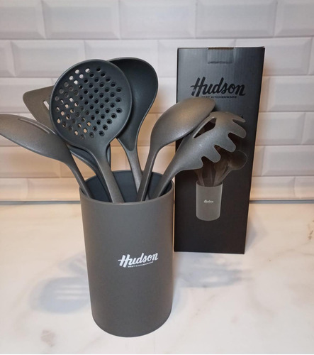 Batería Hudson Teflón Ollas Juego Cocina Pizzera Utensilios