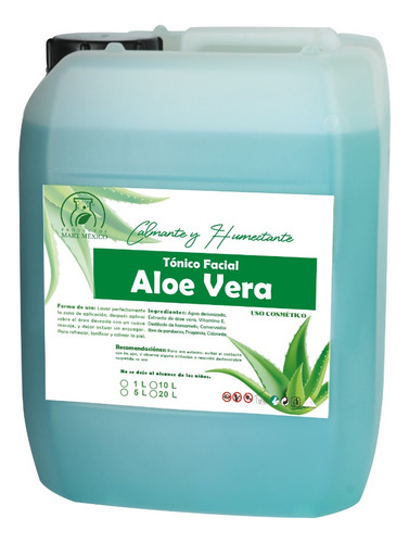 Tónico Facial De Aloe Vera 20 Litros Momento De Aplicación Día/noche Tipo De Piel Todo Tipo De Piel