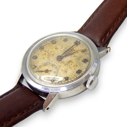 Reloj Omega 30t2 32 Mm Sub Segundos Acero Años 40 Marrón Oscuro Plateado Beige (Usado)