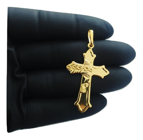 Imagem 4 de 4 de Pingente Rellicari Crucifixo Banhado A Ouro 18k R012