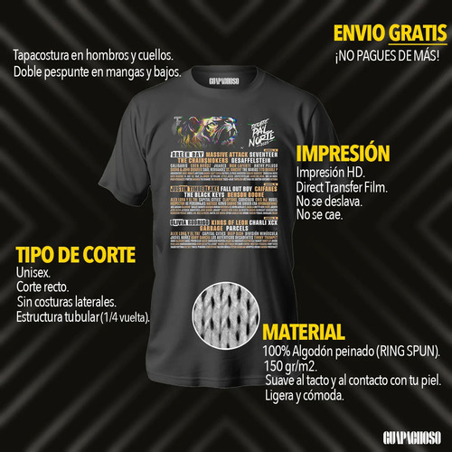 Playera Tecate Pal Norte Merch 2025 Abril 4 Lineup