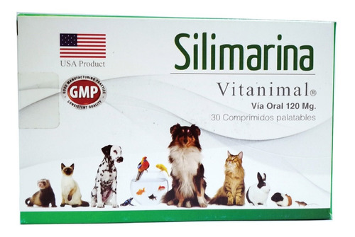 Imagen 1 de 1 de Silimarina Vitanimal Suplemento Perro Y Gato 30 Comprimidos
