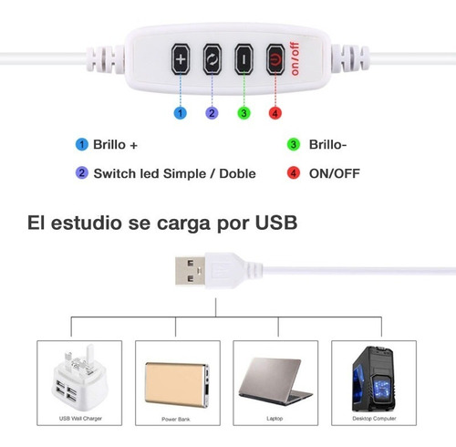 Imagen 3 de 7 de Caja De Luz Aro Led Estudio 30cm 6 Fondos Colores Fotografia