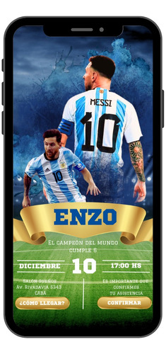 Invitacion Virtual Interactiva Seleccion Argentina Messi 