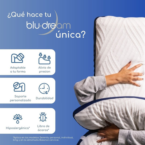2 Pack Almohadas Bludream Rodillas Balance 25x18x15cm Color Blanco
