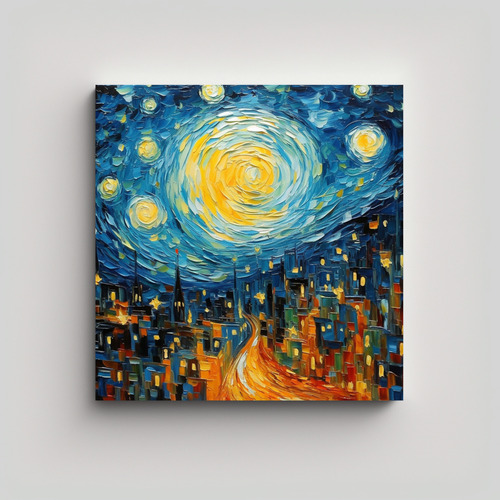 30x30cm Cuadro Abstracto Van Gogh Picasso Bastidor Madera