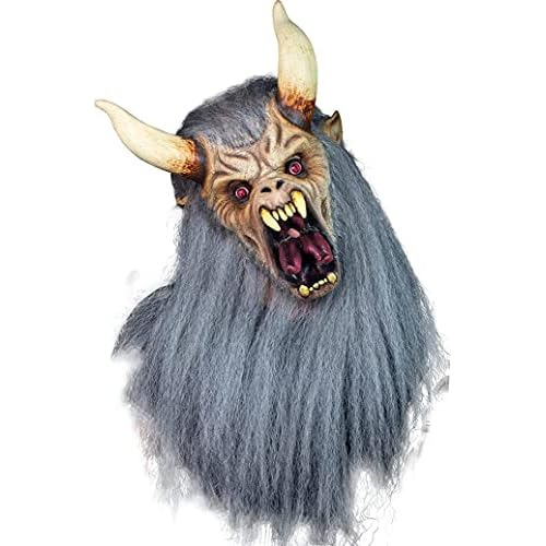 Máscara De Látex Blanca Krampus De Halloween De Terro...