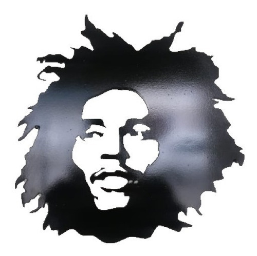 Cuadro Metálico Blanco Y Negro Bob Marley