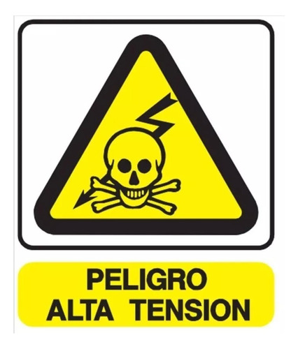 Cartel Peligro Alta Tensión 40x45 Cm Seguridad Industrial