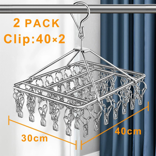 50 Clip And Drip Colgadero,2pack Tendedero Portátil De Metal