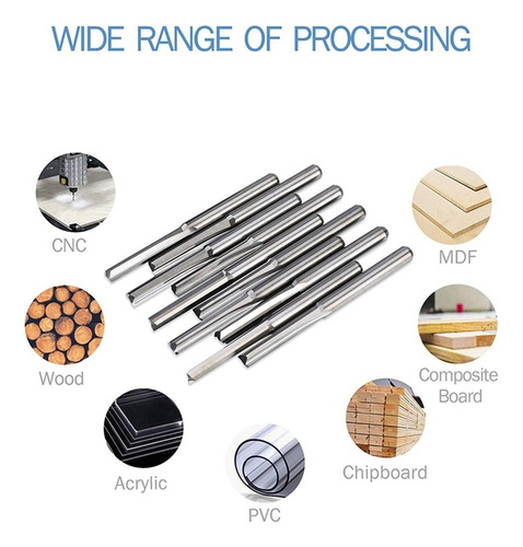 10 Units 2 Flautas Cnc Router Bits, Fresa Of 3,175 Mm