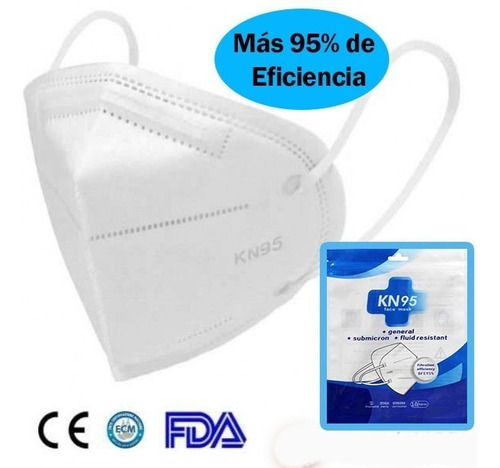 Mascarillas Tapa Bocas  Kn95 Kit Paquete  De 10 Unid Blanca