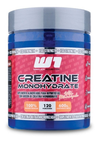 Creatina Monohidrato 600 Grs 120 Servicios Winkler Nutrition Sabor Sin sabor