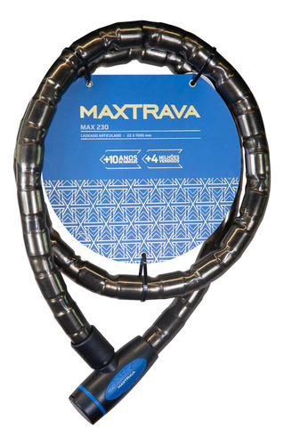 Cadeado Articulado Para Moto 22x1500mm Fume Max230 Maxtrava