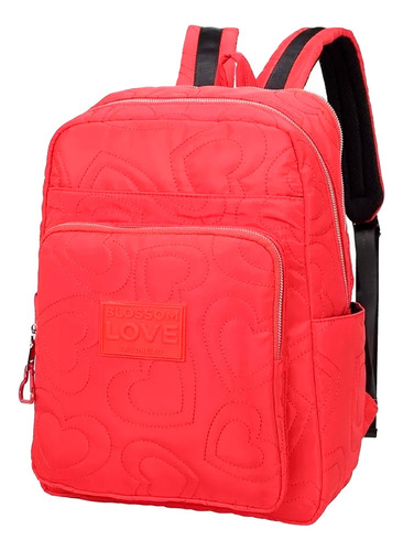 Mochila Cartera Las Oreiro Mujer Notebook 15 Botella Llavero Color Rojo 22095