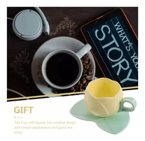 Mini Tulipán Taza Y Plato Set Para Chica Con Cuchara