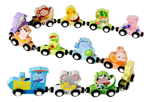 Juego De Trenes De Madera, Vehículos, Juguetes De Zodíaco