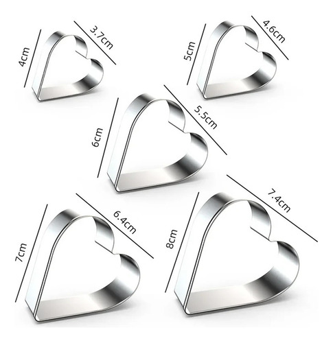5 Uds Molde For Hornear Diy Cortador De Galletas De Acero