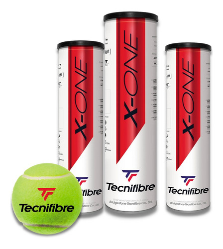 3 Tarros De Pelota De Tenis Tecnifibre - X One X4