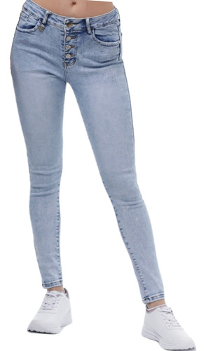 Impacta Con Estilo! Jeans Azul Medio Shein: Cuatro Botones