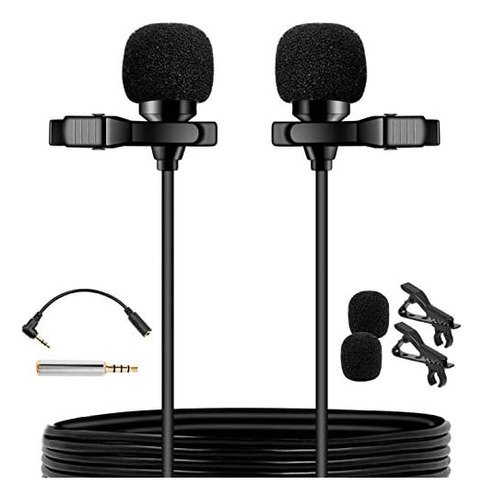 Pop Voice Premium 16 Feet Dual-head Lavalier Microphone, ...