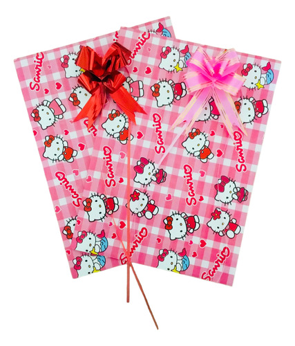 Pack 8 Papel Regalo Cintas Y Scoth Hello Kitty Y Sus Amigos