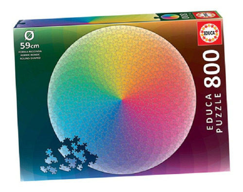 Rompecabezas Circular Arcoiris Colores Gradient 800 Pz Educa