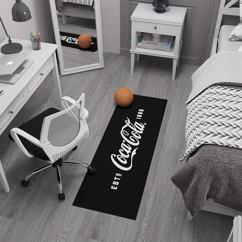 Ottomanson Coca-cola® Logo Design Machine Washable Rubberbac