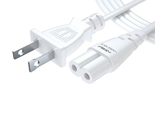 [ul Listed] Pwr + Long 6 Ft Blanco Cable De Pared De Ca 2 Ra