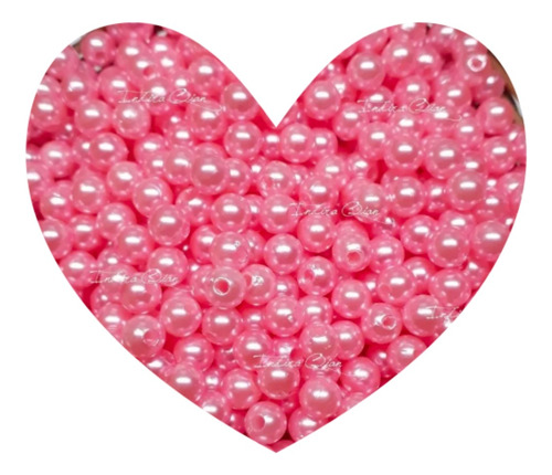 100 Perlas Rosadas 6 Mm * Insumos Bijou