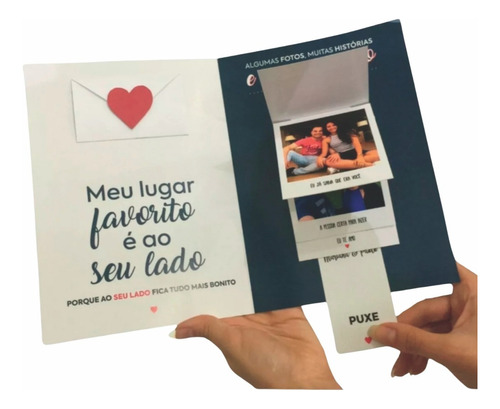 Presente Cartão Criativo Cascata Dia Dos Namorados Polaroid