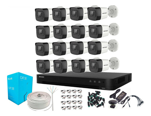 Cctv Kit Camara Pro Hikvision Dvr 16ch + 16 Cam 2mp 1080p