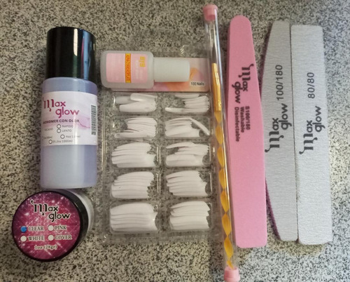Imagen 2 de 2 de Kit 8pcs Para Uñas Acrilicas Basico Manicure Polvo Monomer
