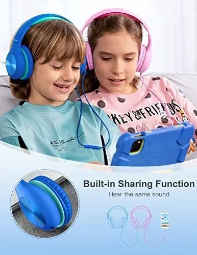 Auriculares De Diadema Para Ni os Color Azul Con Microfono