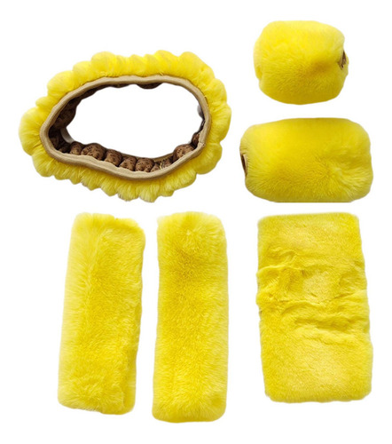 Funda For Volante Genérica De Felpa Suave De 6 Amarillo