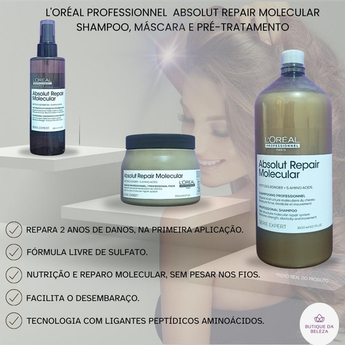 Shampoo Máscara Pré Shampoo Loreal Absolut Repair Molecular