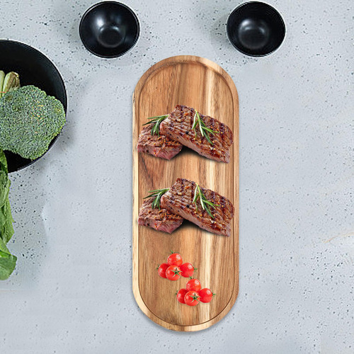New,. Bandeja De Madera Elegante Para Servir En Ovalado