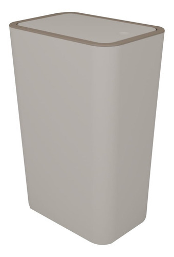 Lixeira Cesto De Lixo Tampa Click Banheiro Cozinha 8 Litros Cor Argila