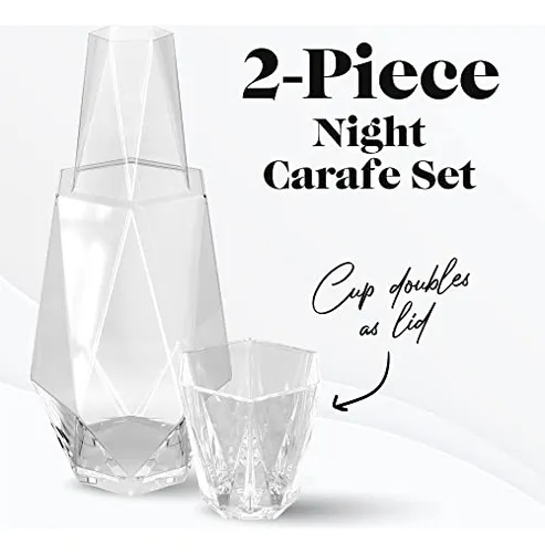 Jarra De Agua Moderna De Cristal Diseño Geométrico Me..