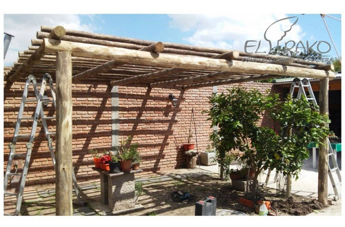 Imagen 5 de 9 de Pergola Galeria Estructura, Postes De Madera, Palos X M2