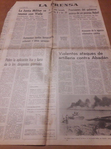 Tapa Diario La Prensa 15 10 1980 Perez Esquivel Nobel Paz 