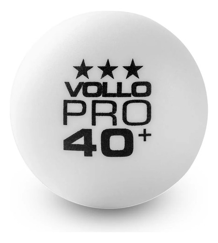 Kit 6 Bolas De Tênis De Mesa Ping-Pong VT611-3 3 Estrelas Com 6 Unidades Branca Vollo