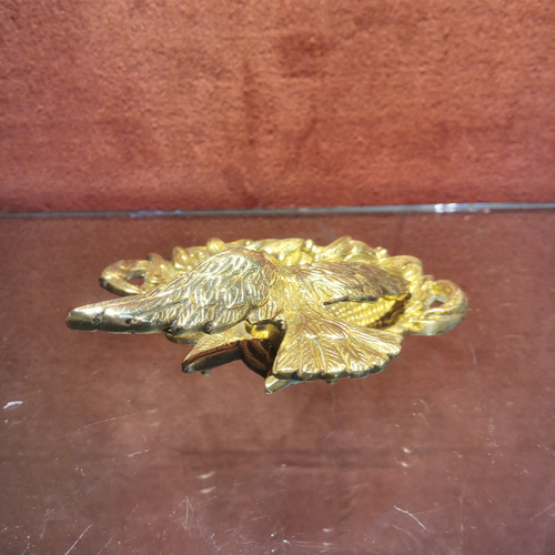 Estatuilla De Bronce Macizo Figura Pájaro Ave Animal Dorado (Usado)
